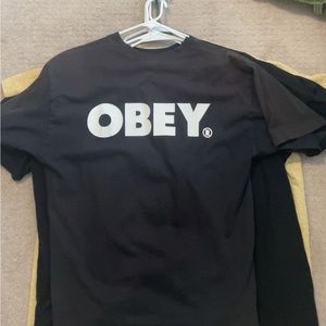 OBEY all black white lettering